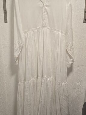 Galeries Lafayette White Tiered Dress / Coverup Size 38 (US 6/8)